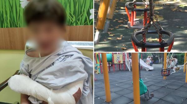 Fetiță rănită în Orășelul Copiilor are mâna și umărul în ghips și lovituri la cap. Accidentul de la leagăn a înfuriat părinții
