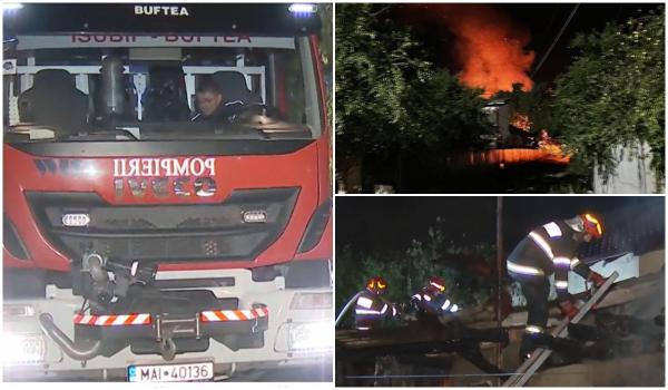 Casă din Mogoşoaia, mistuită de flăcări în doar câteva minute. Proprietarii s-au salvat la timp