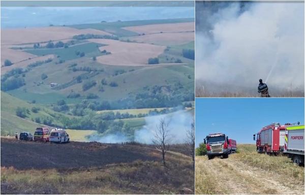 Un bărbat din Bacău a murit ars într-un incendiu de vegetaţie. Pompierii s-au luptat ore cu flăcările, care s-au întins pe 4 hectare