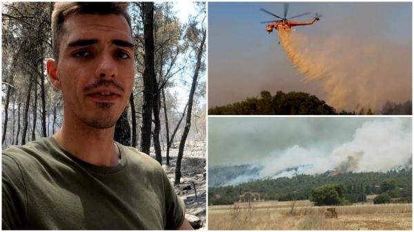 Corespondenţă Observator din Grecia. Sute de sate, devastate de incendii. Pompierii români luptă cot cot cu cei greci împotriva flăcărilor