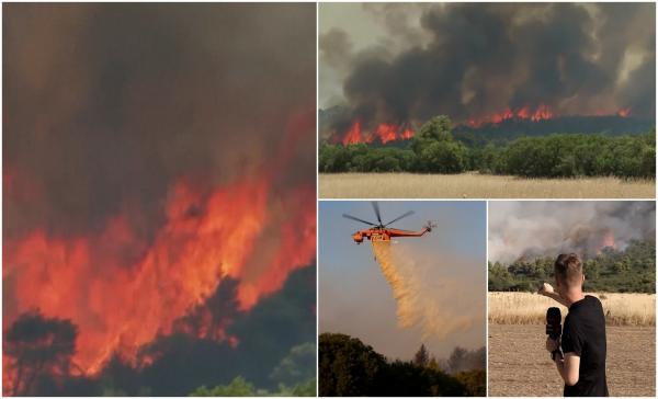 "Parcă arde tot muntele!" Grecia, în a treia zi de luptă cu flăcările. Oamenii lasă în urma lor munca de-o viaţă și fug din calea dezastrului