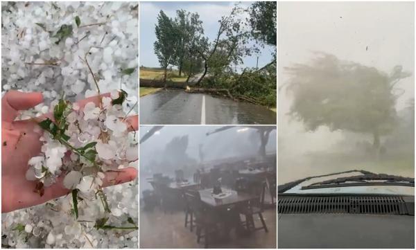 "În viaţa mea nu am văzut aşa ceva!" O furtună violentă a lovit cu forța unui uragan Reşiţa, iar codul roșu de vreme extremă a făcut ravagii în Drobeta