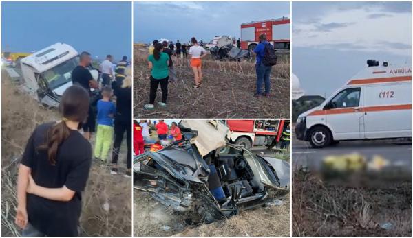 Filmul tragediei din Constanța, unde un băiețel de nici 5 anișori a murit într-un Opel zdrobit de o platformă, pe contrasens