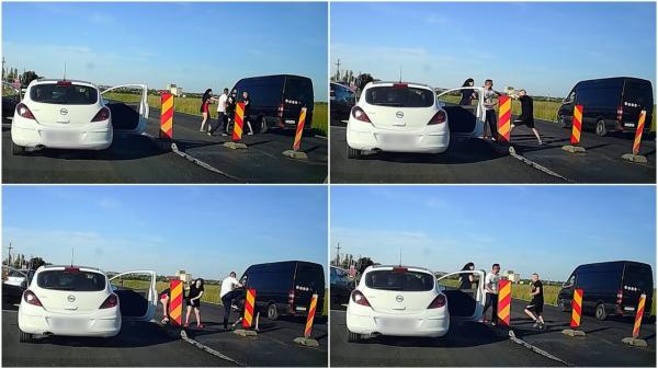 Şofer din Timişoara, bătut măr de o femeie în trafic, pentru că a vrut s-o tragă la răspundere. După incident, şoferiţa şi-a văzut liniştită de drum