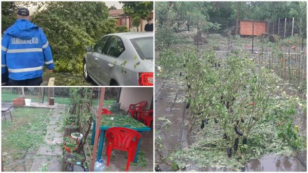 "Ca asta n-am văzut niciodată de când sunt!". Grindina şi rafalele violente de vânt au făcut prăpăd în judeţele din estul ţării