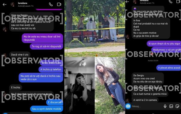 "Eu nu mai ştiu absolut nimic despre viaţa ei. Abia ne uităm una la alta". Ce îi scria Loredana iubitului Alinei, imediat după ce şi-a ucis prietena