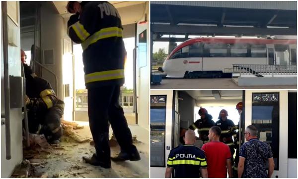 "A inceput fum, fum ca lumea, peste tot flacără". Un tren de călători a luat foc în Gara de Vest din Ploieşti, zeci de oameni s-au autoevacuat