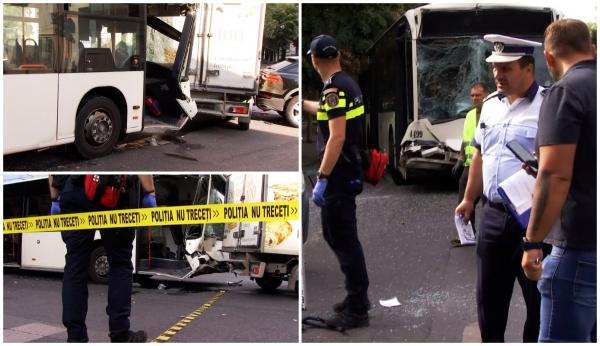 ANIMAŢIE. Cum s-a produs accidentul de pe Calea Dorobanți. Autobuzul STB plin cu pasageri abia plecase din staţie. Două ipoteze: de ce nu a frânat şoferul