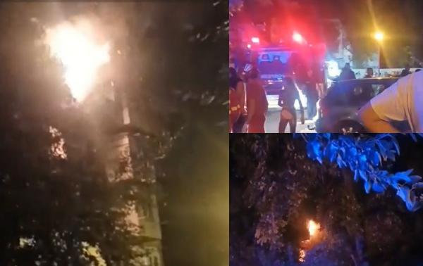 Panică într-un bloc din Galaţi, după ce un apartament a fost cuprins de flăcări. Vâlvătaia s-a extins şi la următorul etaj, iar 40 de persoane au fost evacuate
