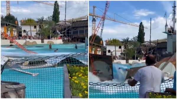 Șapte oameni la un pas de moarte, într-un parc de distracții din Germania, după ce o piscină mobilă s-a fisurat și a crăpat