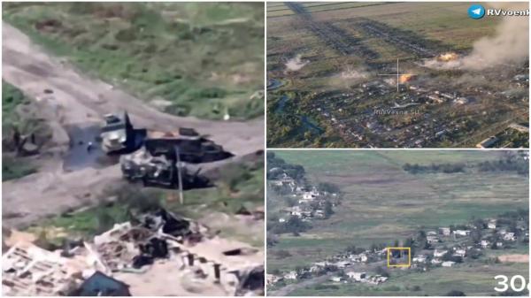 Ruşii susţin că au distrus 28 de blindate ucrainene şi două tancuri într-un sat din Zaporojie. "Aşa arată când arunci bombe FAB-500"