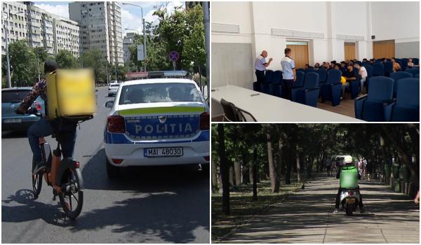 Livratorii din Asia învaţă cum să conducă în Capitală. Poliţiştii încearcă să-i dezveţe de "obiceiurile lor bune" din trafic