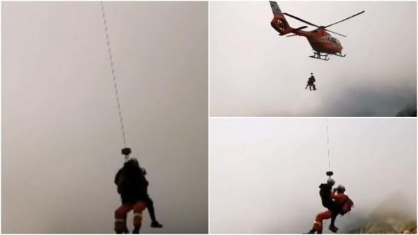 Turist, salvat de salvamontiști de la 2.000 de metri altitudine, după ce i s-a făcut rău. Clujeanul era "La trei paşi de moarte" cu soția sa