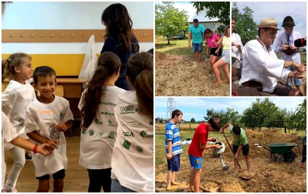 Meşteşuguri şi obiceiuri străvechi, la şcolile de vară din Suceava. Copiii au fost cuceriţi de confecţionarea opinicilor, pregătirea lutului sau jocul morii