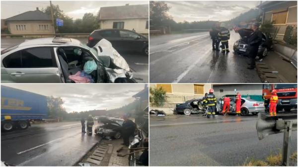 S-a urcat fără permis la volan, a intrat pe contrasens și s-a izbit de o mașină care mergea regulamentar, în Cluj. Opt persoane, printre care 3 copii, la spital