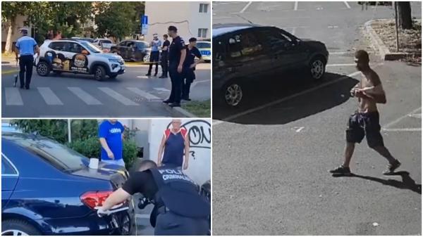Un bărbat drogat a furat maşina unui curier şi a făcut dezastru pe străzile Timişoarei, cu Poliţia pe urme. "A mers cu spatele cu uşa ruptă"