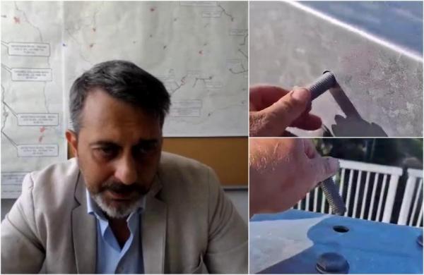 Reacţia autorităţilor după ce un bărbat a desprins cu mâna şuruburile de pe Podul de la Brăila: "Muncitorii au uitat să le strângă. Nu cade podul"