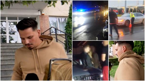 Filmul accidentului provocat de poliţistul drogat şi băut Codruţ Belea. Conducea o maşină de lux şi a încercat să o facă vinovată pe prietena lui