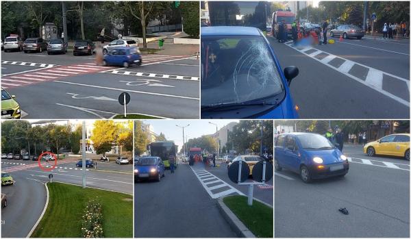 Momentul înfiorător în care o femeie este spulberată de un Matiz pe trecere, în Vaslui. A murit după ce a fost aruncată câțiva metri