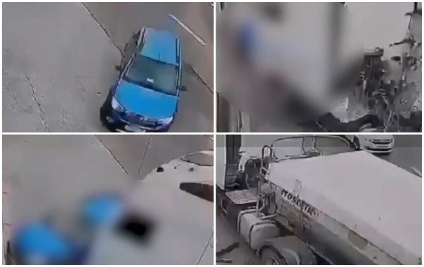 Momentul dramatic când un TIR intră pe contrasens şi loveşte în plin o maşină care circulă regulamentar, în Galaţi