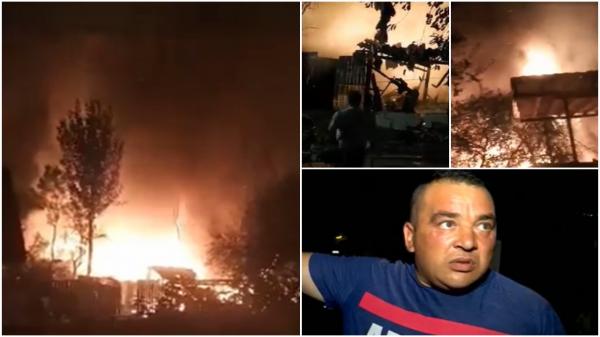 "Fugi că-ţi arde casa!" Noapte de foc într-un cartier din Târgu Jiu. Un incendiu de vegetaţie scăpat de sub control a făcut scrum o casă şi două anexe