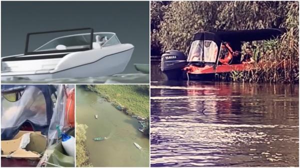 ANIMAŢIE. Cum s-a produs impactul devastator dintre cele două bărci, în Delta Dunării. Turistul străin căzut peste bord este de negăsit