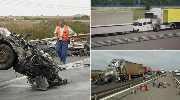 ANIMAŢIE. Cinci muncitori au murit striviţi de un TIR pe A1. Prima explicaţie a şoferului vinovat