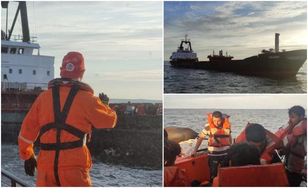Explozie pe un cargo, între Sulina și Canalul Bîstroe. Marinarii spun că nava de marfă, sub pavilion Togo, ar fi fost lovită de o mină marină