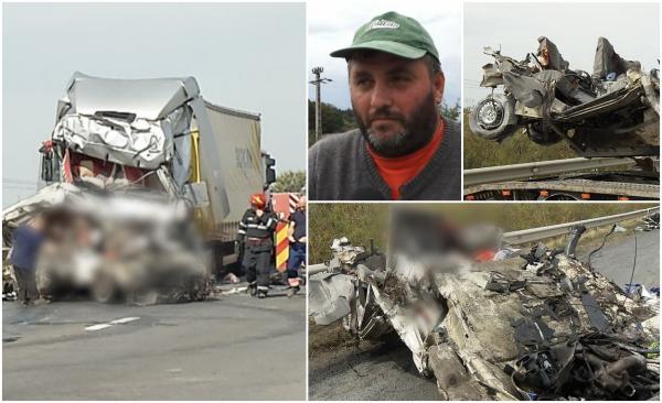 "Nu pot să zic nimic. Sunt terminat". Dezastrul de pe A1 a îndoliat cinci familii din Argeș. Un al șasea muncitor trebuia să fie și el în microbuzul strivit de TIR-uri, la Ciorogârla
