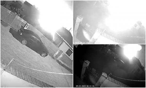 Momentul exploziei de la Călimănești a fost filmat. O cameră de supraveghere a surprins deflagrația care a ucis patru muncitori și a rănit alți cinci