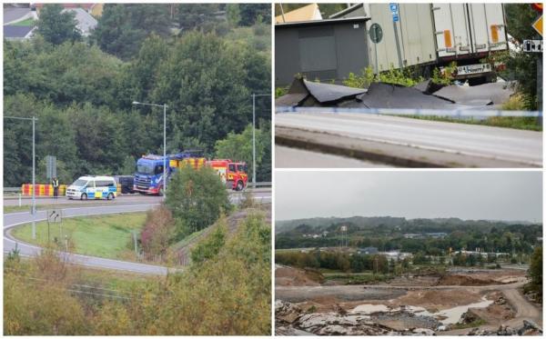 Haos pe autostrada E6 din Suedia: o groapă uriaşă s-a format în mijlocul drumului, iar patru maşini şi un autobuz au derapat și s-au ciocnit. Trei oameni răniţi