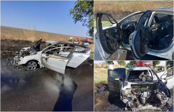 Maşina prefectului de Olt, Mario de Mezzo, s-a aprins ca o torţă în trafic. La volan nu se afla el, ci şefa Cancelariei lui