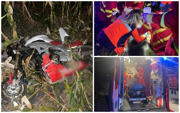 A murit lângă iubita sa, după ce s-au răsturnat cu motorul în afara şoselei, în Suceava. Tânăra este în stare gravă