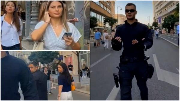 Noua uniformă a Jandarmeriei, scoasă la înaintare în Centrul Vechi. Clipul viral în care un tânăr agent atrage privirile trecătorilor, pe muzică de la ABBA