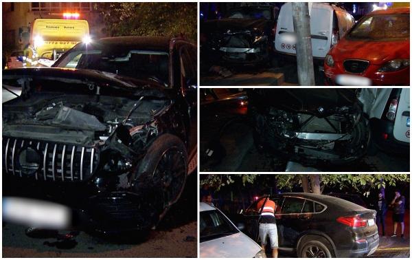 Un șofer grăbit a creat panică în Sectorul 3 al Capitalei: Patru mașini distruse, după ce a lovit violent un alt autoturism