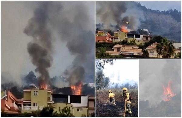 Incendii de vegetaţie devastatoare în Tenerife. 3.000 de oameni evacuaţi din cauza focului. Sute de pompieri luptă cu flăcările