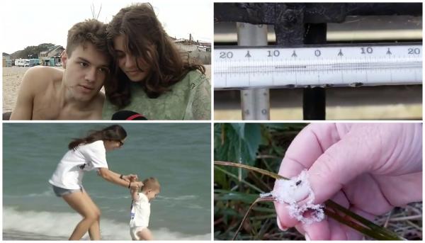 "Câte grade? Minus 2,9!" Prima zi cu temperaturi negative din toamna aceasta. Tot în România, turiştii fac plajă şi baie în mare la fel ca vara