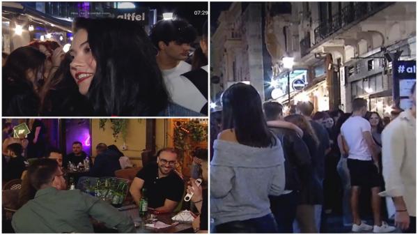 Cluburile din Centrul Vechi al Capitalei, pline ochi de studenţi. Tinerii au profitat de primul weekend departe de casă şi s-au distrat până în zori