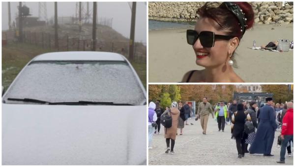Prima ninsoare: unde au căzut deja fulgi de zăpadă, deşi la mare au fost 30 de grade Celsius. E vremea extremelor în România