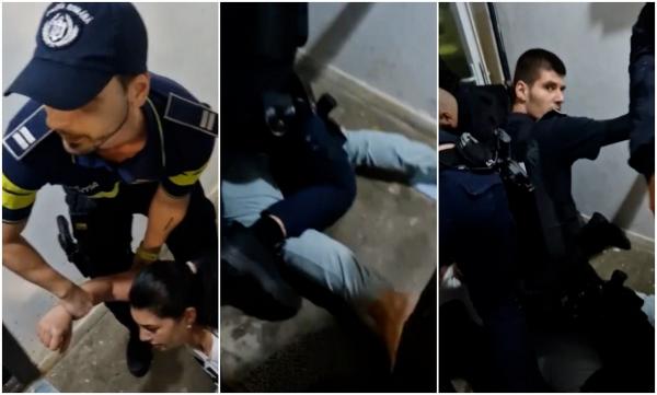 "Pune mâna la spate!" Soți încătușați, într-un bloc din Capitală. Apelul la 112 a fost dat de vecini, deranjaţi de gălăgie și muzica prea tare