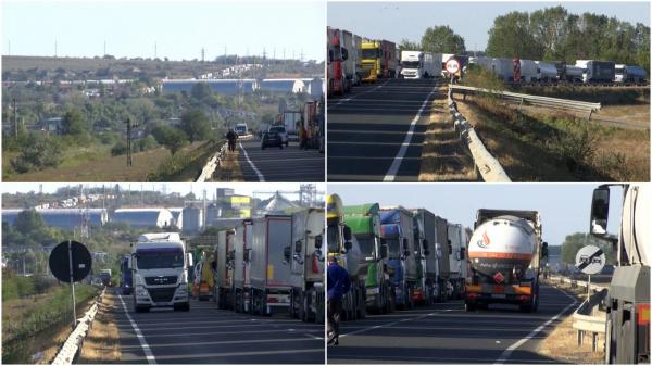 "Am pierdut noțiunea timpului". Cozi kilometrice la vama din Galați. Unii șoferi stau acolo de 3 zile, deși timpul oficial de așteptare e de 700 de minute