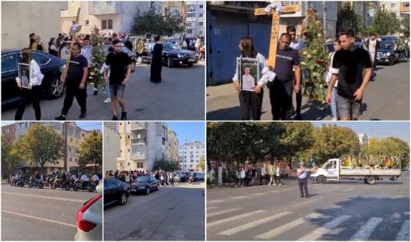 Mario, tânărul motociclist ucis de șoferul drogat din Drumul Taberei, a fost condus pe ultimul drum în sunetul motoarelor turate