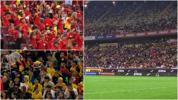 Peste 21.000 de copii au umplut Arena Naţională la meciul României cu Andorra. Modul inedit de prin care un băiețel a vrut să obțină un cadou de la Stanciu