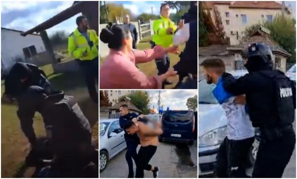 "Rava! Lăsaţi-l, domnule!" Polițiști luați la bătaie de localnici, în Satu Mare. Un tată a decis să-și facă dreptate singur, după ce copilul lui a fost mustrat de dascăli