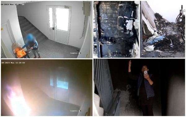 "E negru tot aici. Nu se poate aşa ceva". S-au trezit cu blocul arzând, după ce un copil de nouă ani s-a jucat cu chibriturile. Oamenii abia îşi renovaseră casa scării