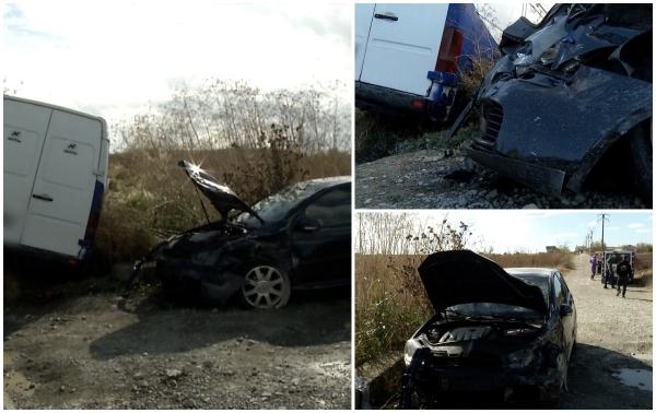 Un bărbat, la un pas să îşi conducă soţia şi copilul de cinci luni spre moarte pe un drum din Constanţa.  N-a acordat prioritate şi a intrat într-o dubă