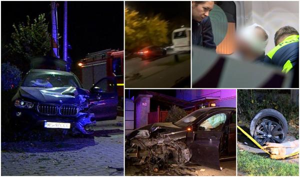 "La un moment dat, nu mai avea o roată!" Urmărit de poliție, un șofer a făcut dezastru cu un BMW X6 pe străzile din Târgu Mureș