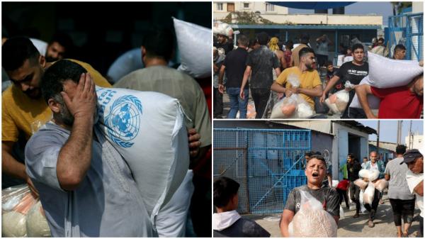 "Copiii noştri nu pot dormi din cauza foamei şi a setei". Criză umanitară în Gaza, palestinienii au spart depozitele ONU și au luat tot ce au găsit