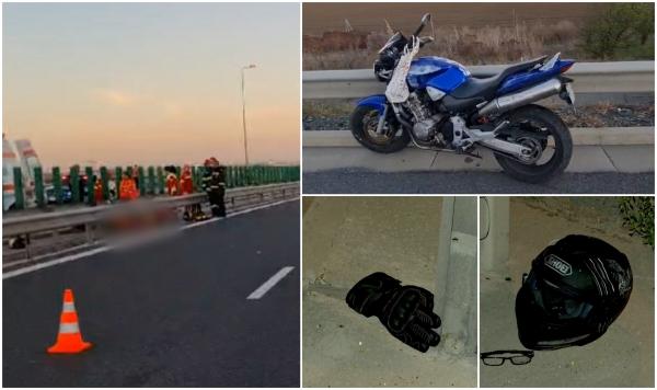 "Pe el l-a aruncat şi motorul a mers pe parapet". Un motociclist și-a găsit sfârșitul pe A4, în Constanța. Se întorcea acasă, de la serviciu