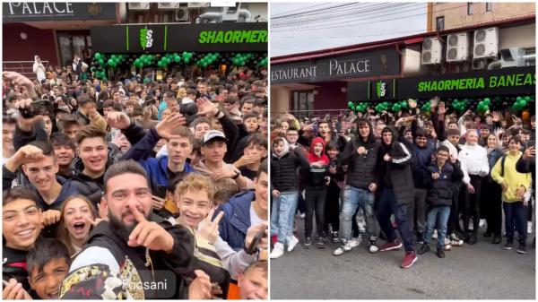Dorian Popa a inaugurat o șaormerie la Focșani. Sute de fani s-au înghesuit să-l vadă, la doar o zi după ce s-a confirmat că a condus drogat